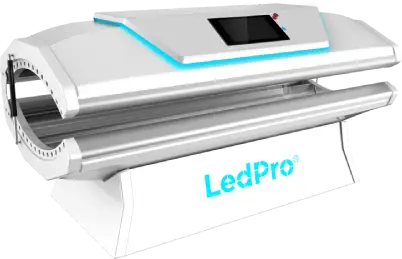 LED light therapy device with 'LedPro' branding on a white background. The XCRYO is a portable, electric localized cryotherapy device designed for precise, targeted cooling. Safe and easy to use, it delivers rapid cold therapy to specific areas, promoting recovery, reducing inflammation, and enhancing well-being. Ideal for wellness centers, sports facilities, and home use, it requires no nitrogen or complex setup.