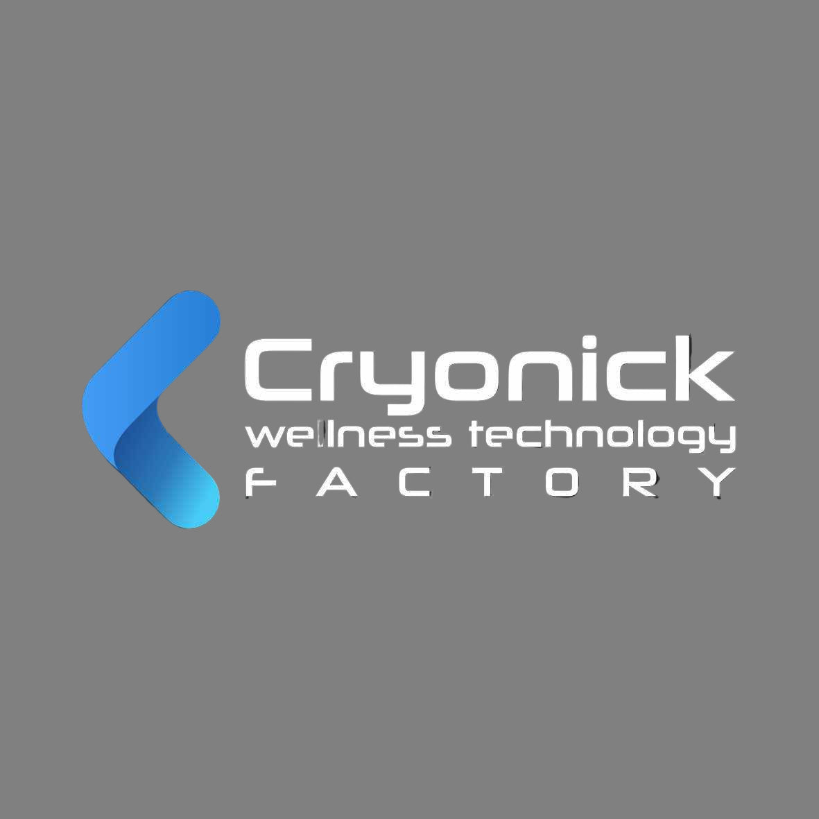 Cryonick wellness technology Factory logo on a black background
