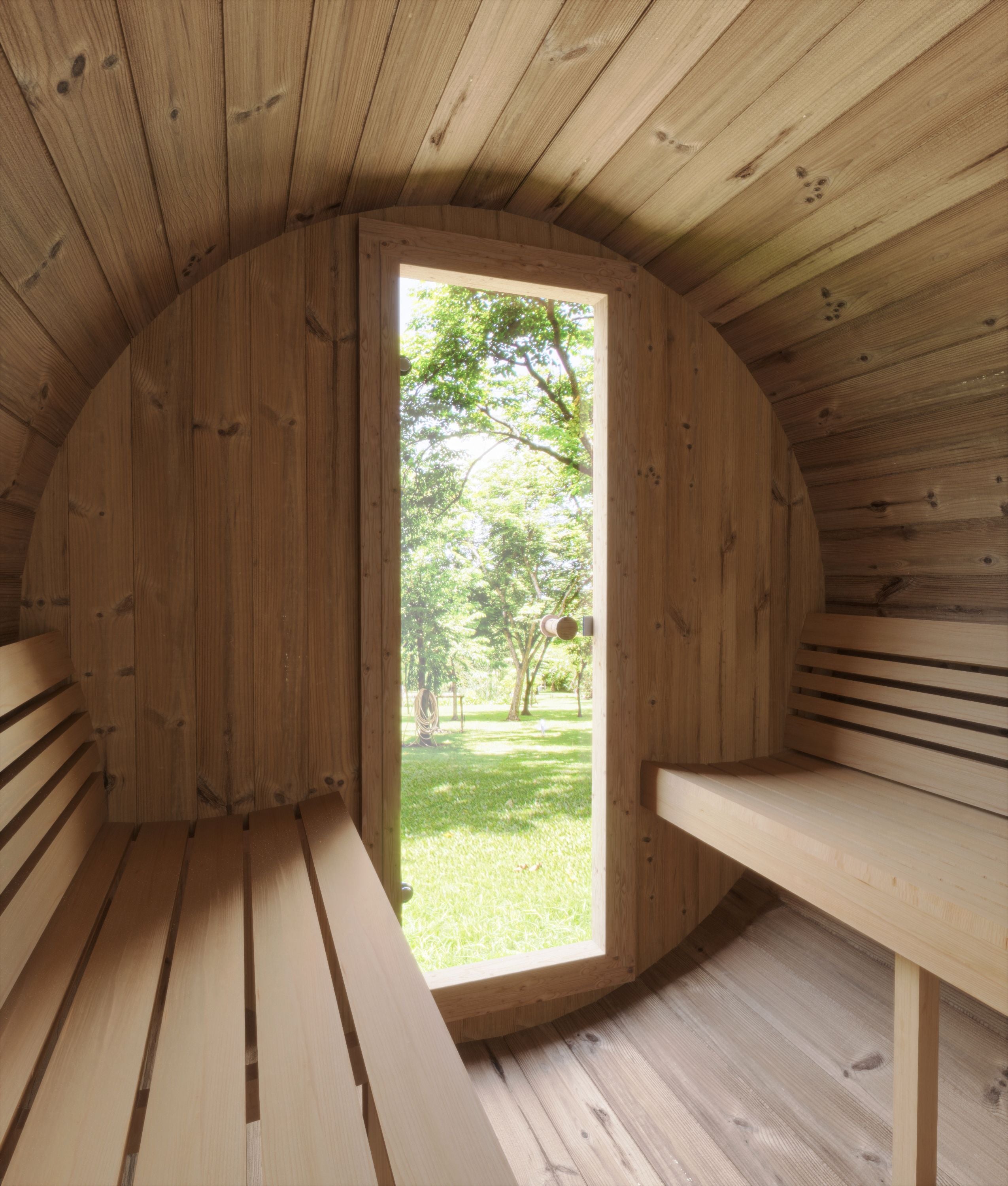SaunaLife E8 Outdoor Barrel Sauna