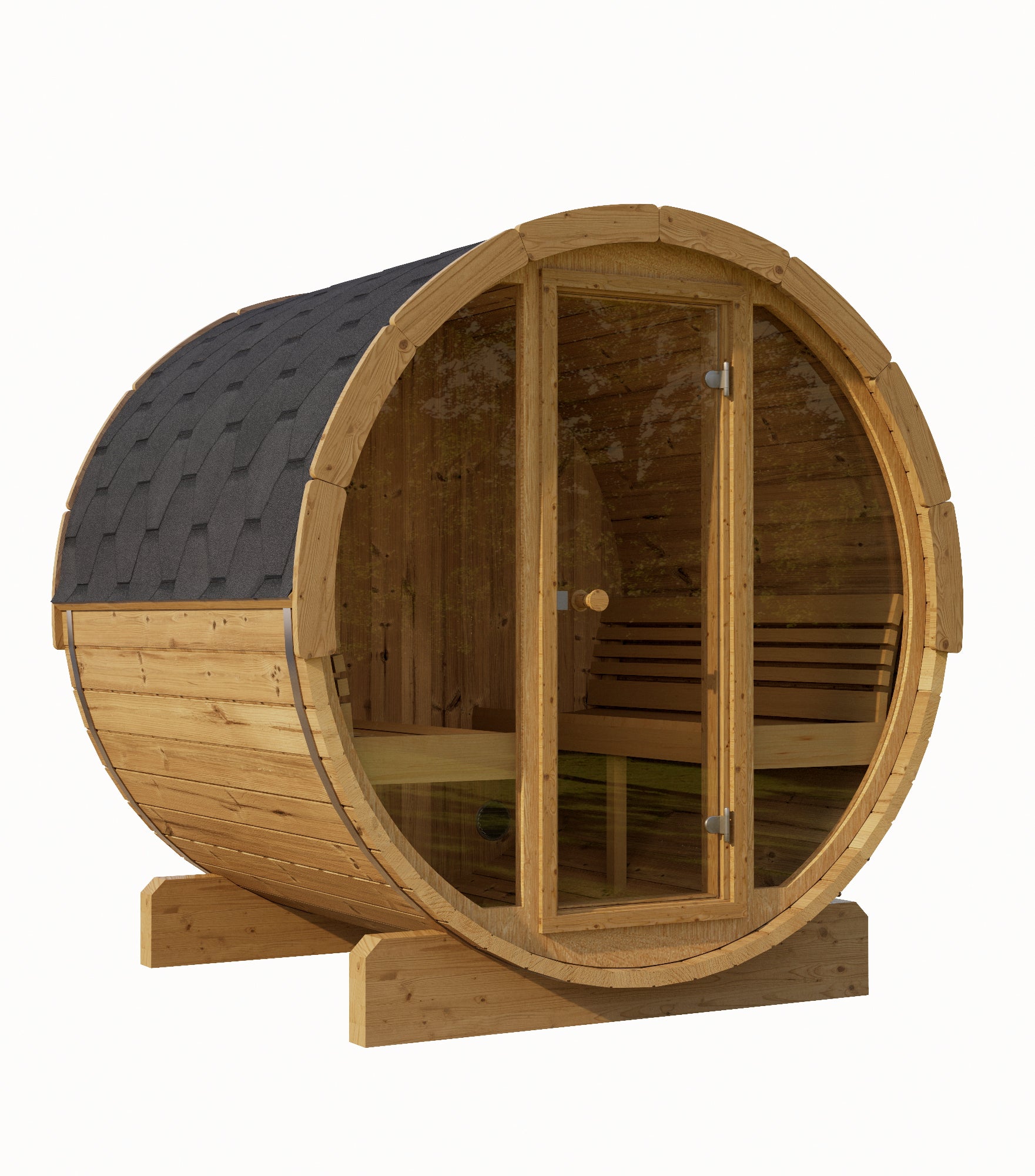 SaunaLife Model E8G Outdoor Barrel Sauna