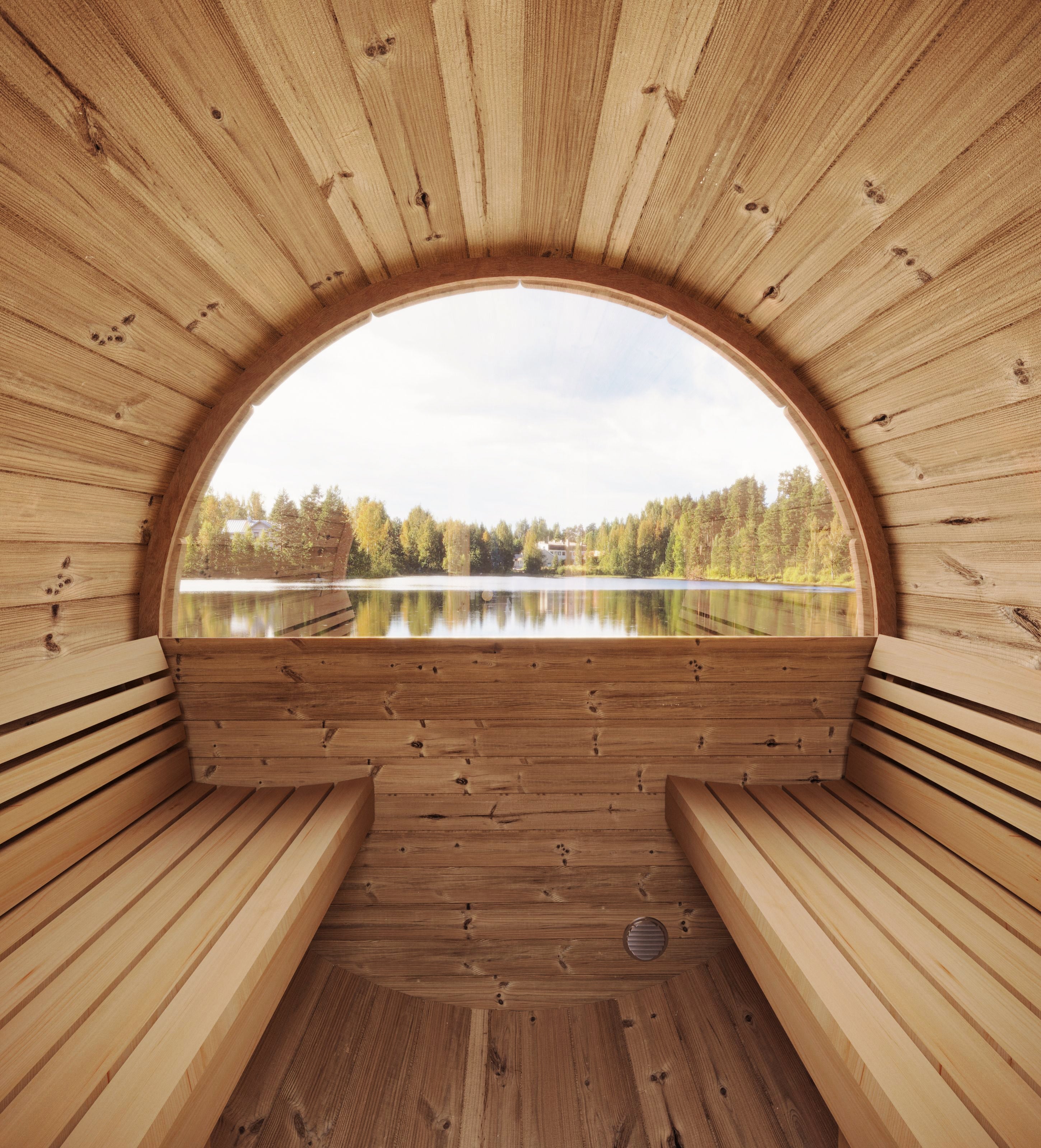 SaunaLife Model E8W Outdoor Barrel Sauna