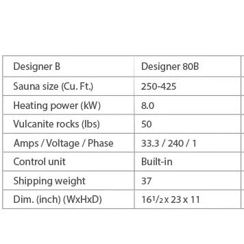 Finnleo Designer B 8KW Sauna Heater with Rocks