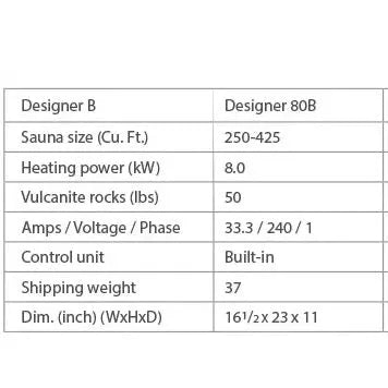 Finnleo Designer B 8KW Sauna Heater with Rocks