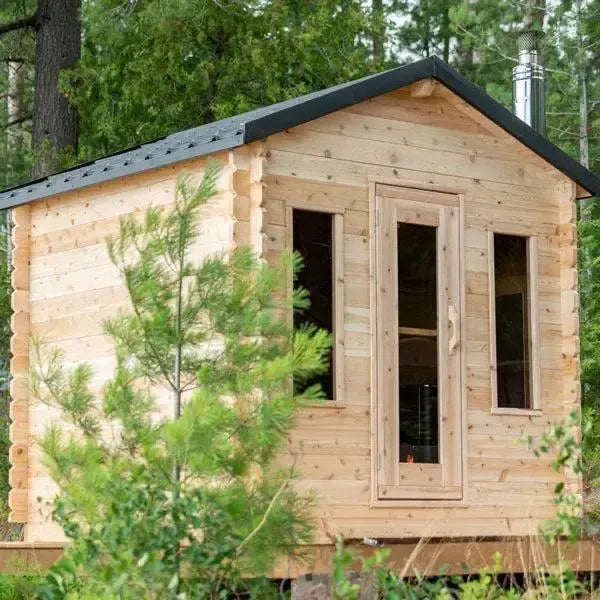 Elevate your relaxation experience with the Georgian Cabin Sauna, expertly handcrafted by Leisurecraft as part of the renowned Timber Collection. Constructed from Eastern White Cedar, this sauna showcases a light wood tone with charming tight knots, perfectly complementing any cottage or home aesthetic.