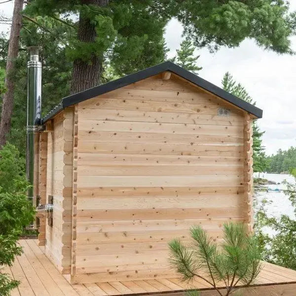 Elevate your relaxation experience with the Georgian Cabin Sauna, expertly handcrafted by Leisurecraft as part of the renowned Timber Collection. Constructed from Eastern White Cedar, this sauna showcases a light wood tone with charming tight knots, perfectly complementing any cottage or home aesthetic.