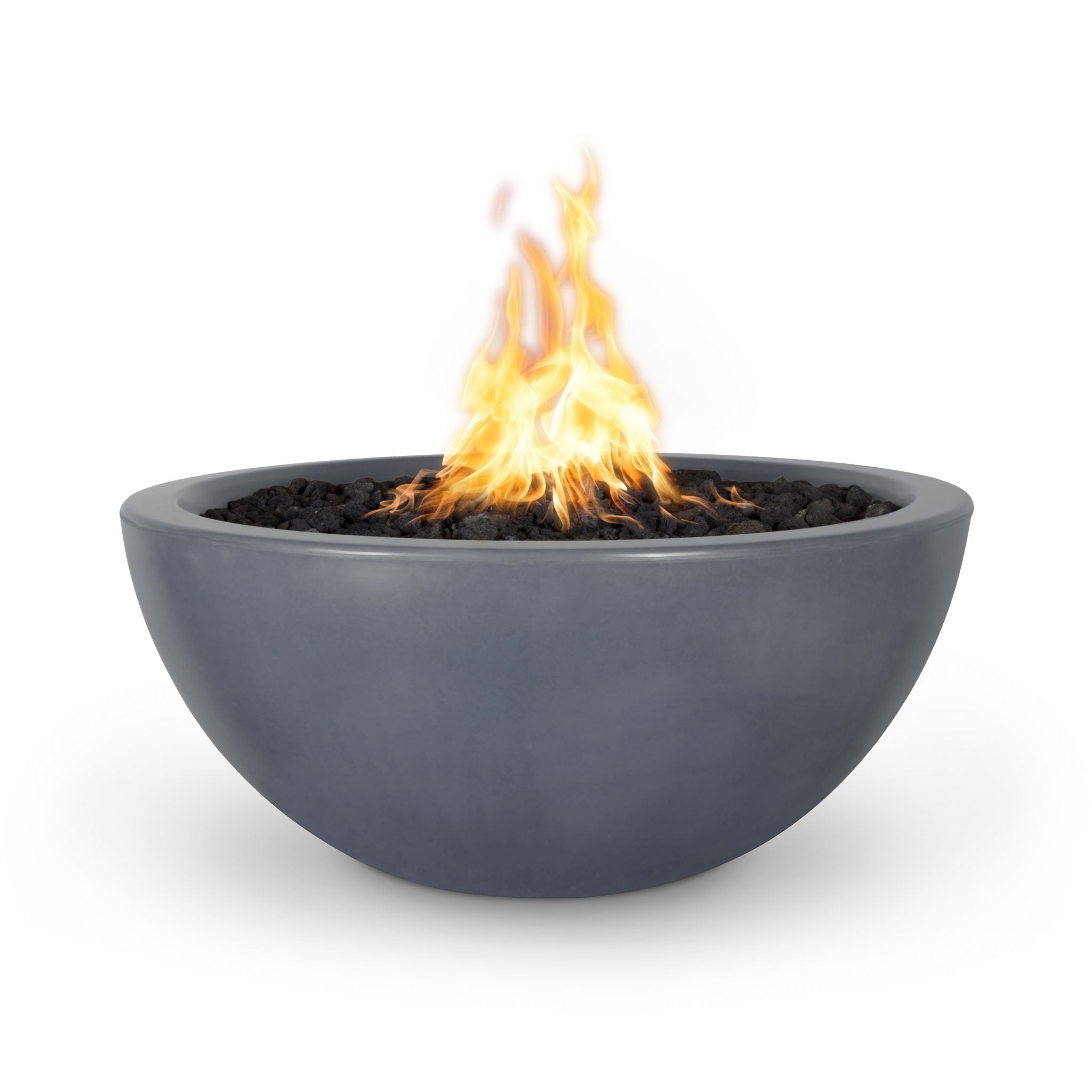 The Luna Concrete Fire Pit is a chic, half-moon inspired fire bowl crafted from lightweight yet durable GFRC (glass fiber reinforced concrete). Available in 30″ and 38″ sizes, it’s handcrafted in the USA with a sleek rounded base. Perfect for enhancing social outdoor spaces with warmth and style.