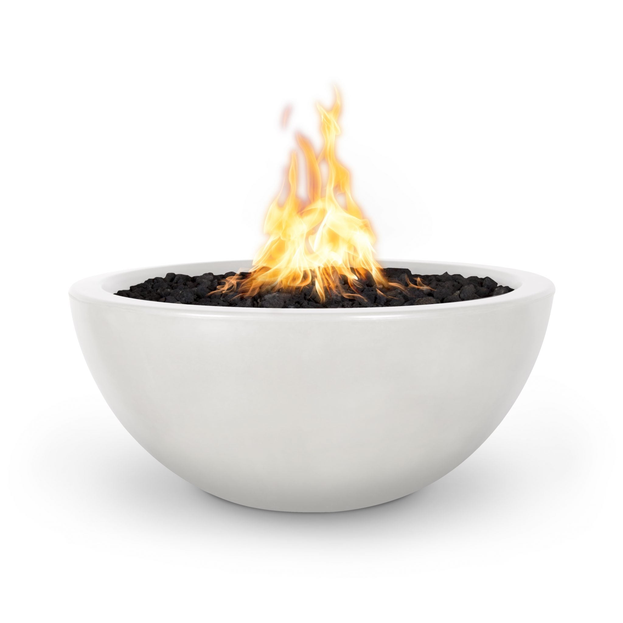 White fire pit bowl with flames on a white background.
The Luna Concrete Fire Bowl is a beautifully modern, half-moon inspired fire feature designed to elevate outdoor spaces. Handcrafted in the USA from lightweight yet durable GFRC (Glass Fiber Reinforced Concrete), it delivers sculptural impact and cozy ambiance. Perfect for pool decks, patios, or urban rooftops.
