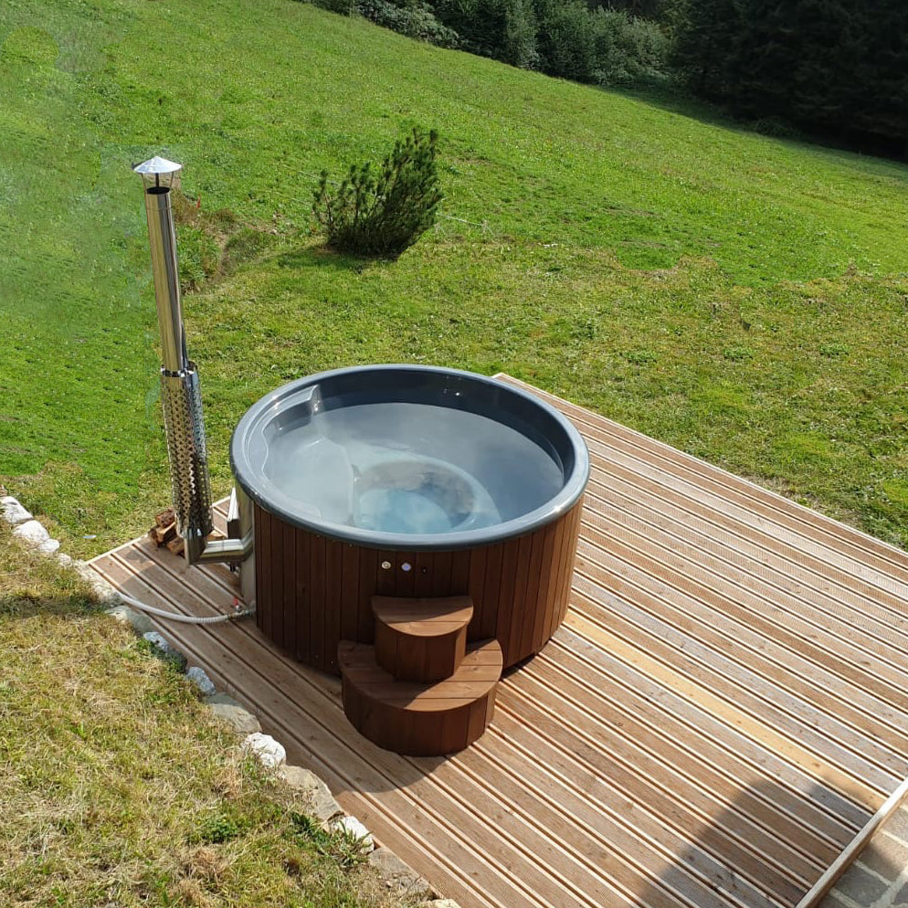 SaunaLife SOAK-Series Model Outdoor Wood-Burning Hot Tub