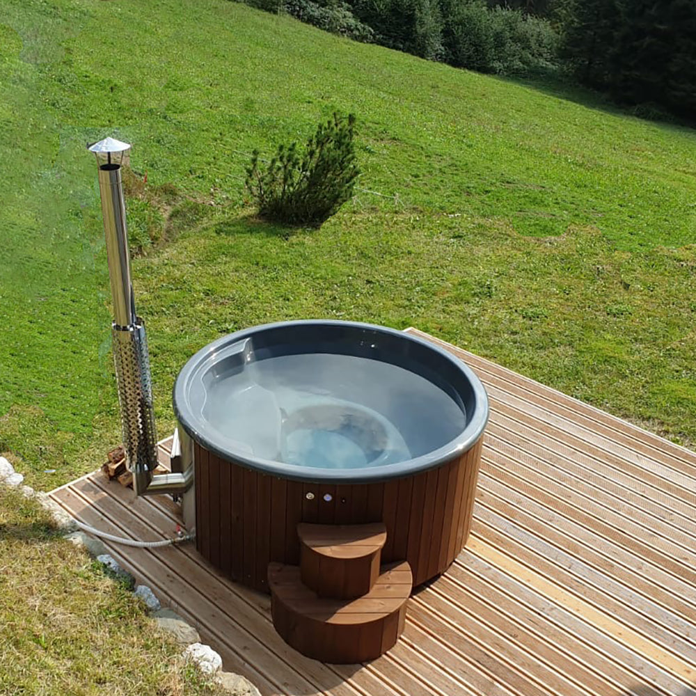 SaunaLife SOAK-Series Model Outdoor Wood-Burning Hot Tub