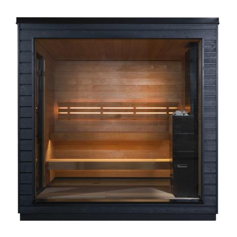 SaunaLife Model G6 pre-assembled outdoor home sauna cabin