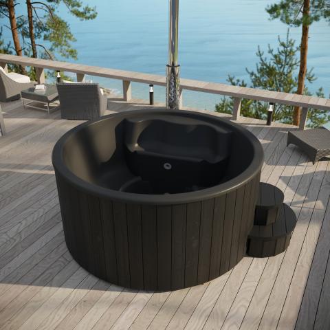 SaunaLife SOAK-Series Model Outdoor Wood-Burning Hot Tub