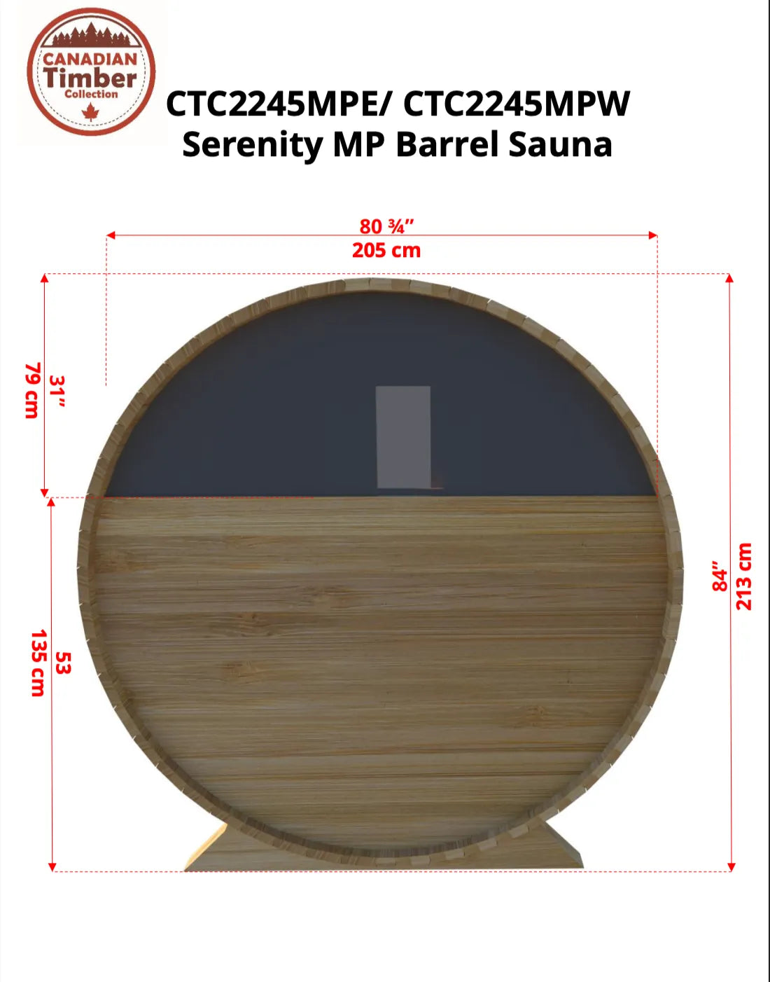 Leisure Craft Serenity MP Barrel Sauna