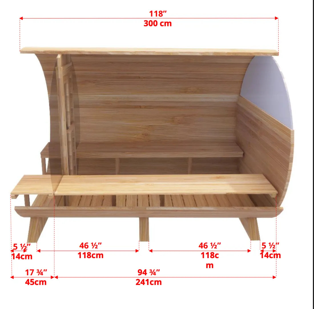 Leisure Craft Tranquility MP Barrel Sauna 2-4 people