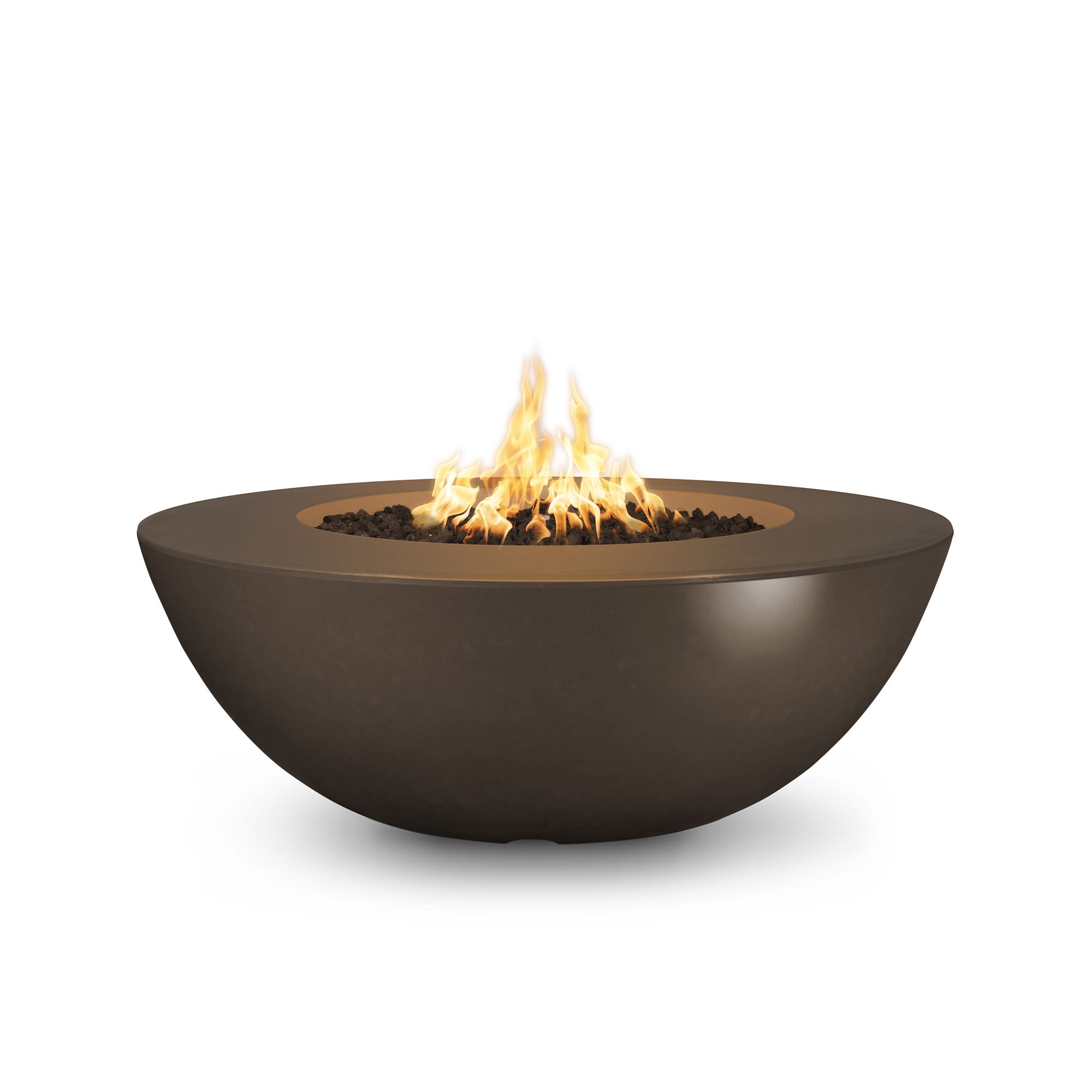 The Sedona Wide Ledge Concrete Fire Pit is a handcrafted, round outdoor feature built from GFRC (Glass Fiber Reinforced Concrete). Designed with a generous ledge, it doubles as a functional surface for drinks or snacks, making it the perfect centerpiece for gatherings. Available in 48″ or 60″ diameters and 15″ height, it injects durable elegance into patios and poolside settings.