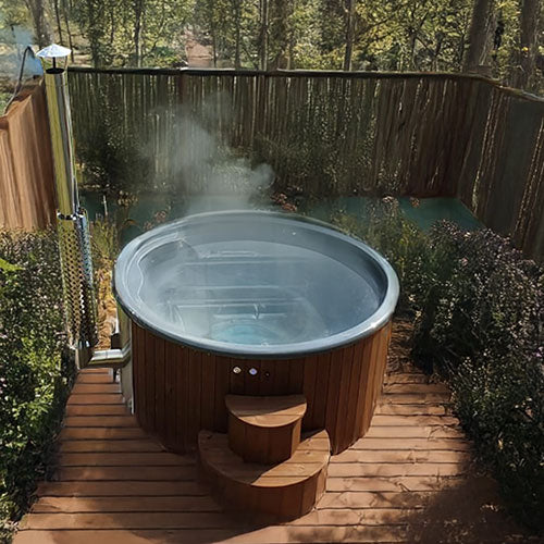 SaunaLife Model S4N Wood-Fired Hot Tub Dark Grey