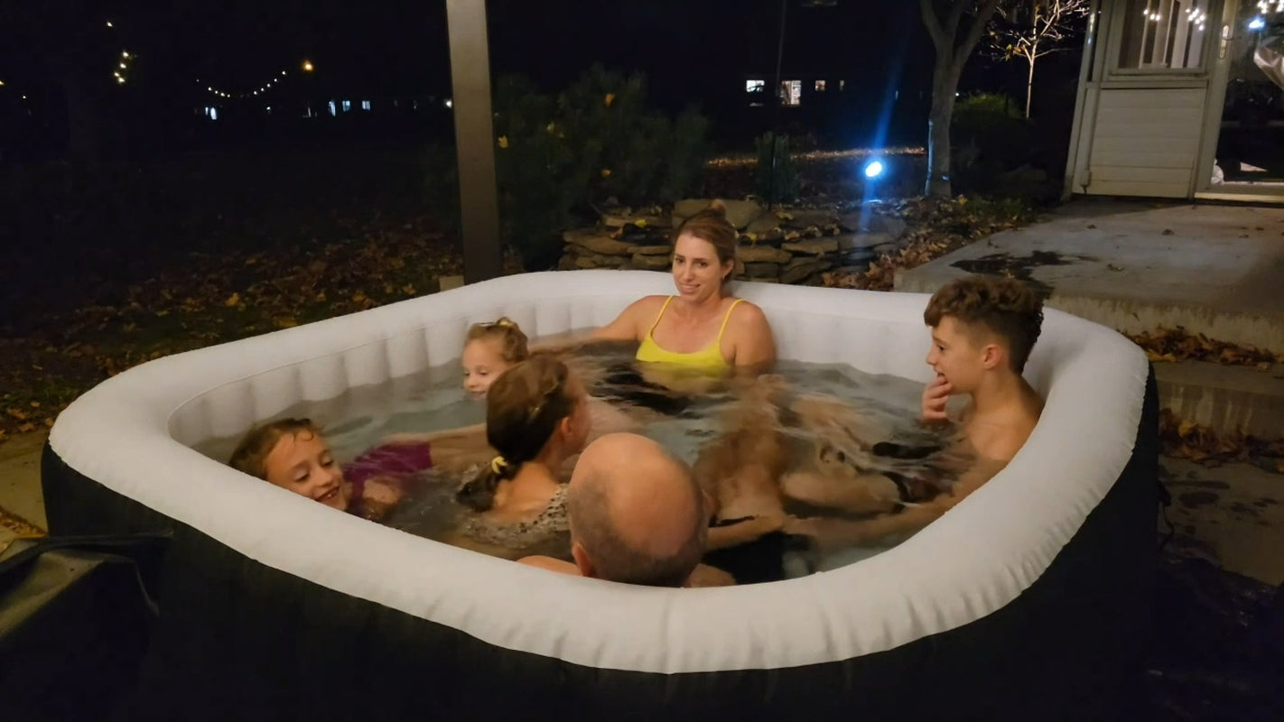 NAIZEA 6 Person Inflatable Hot Tub 130Air Jet Large with Hot Tub , 73"X73"X25"