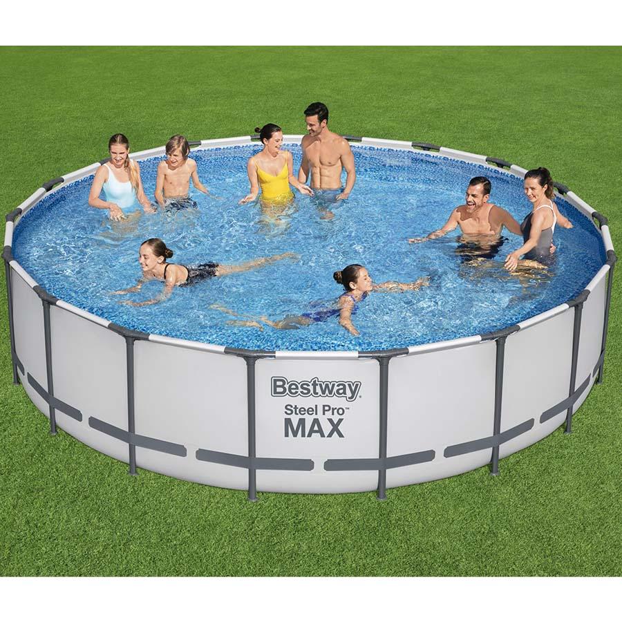 Bestway APX 365 18ft Round 52" Above Ground Pool - elitewellnesshq Soft shell pools AGP-56463