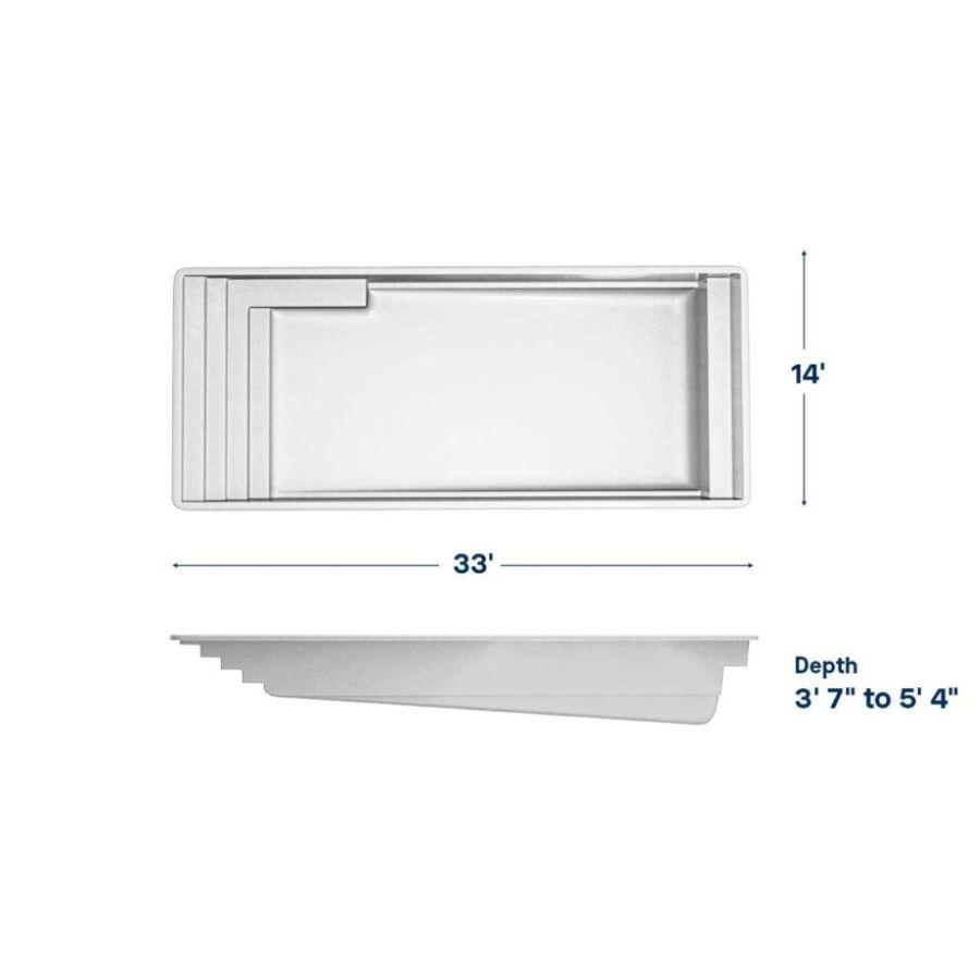 Elite 14′ x 33′ Fibreglass Pool - elitewellnesshq Fibreglass Pools FGP-OPPORTUNITY