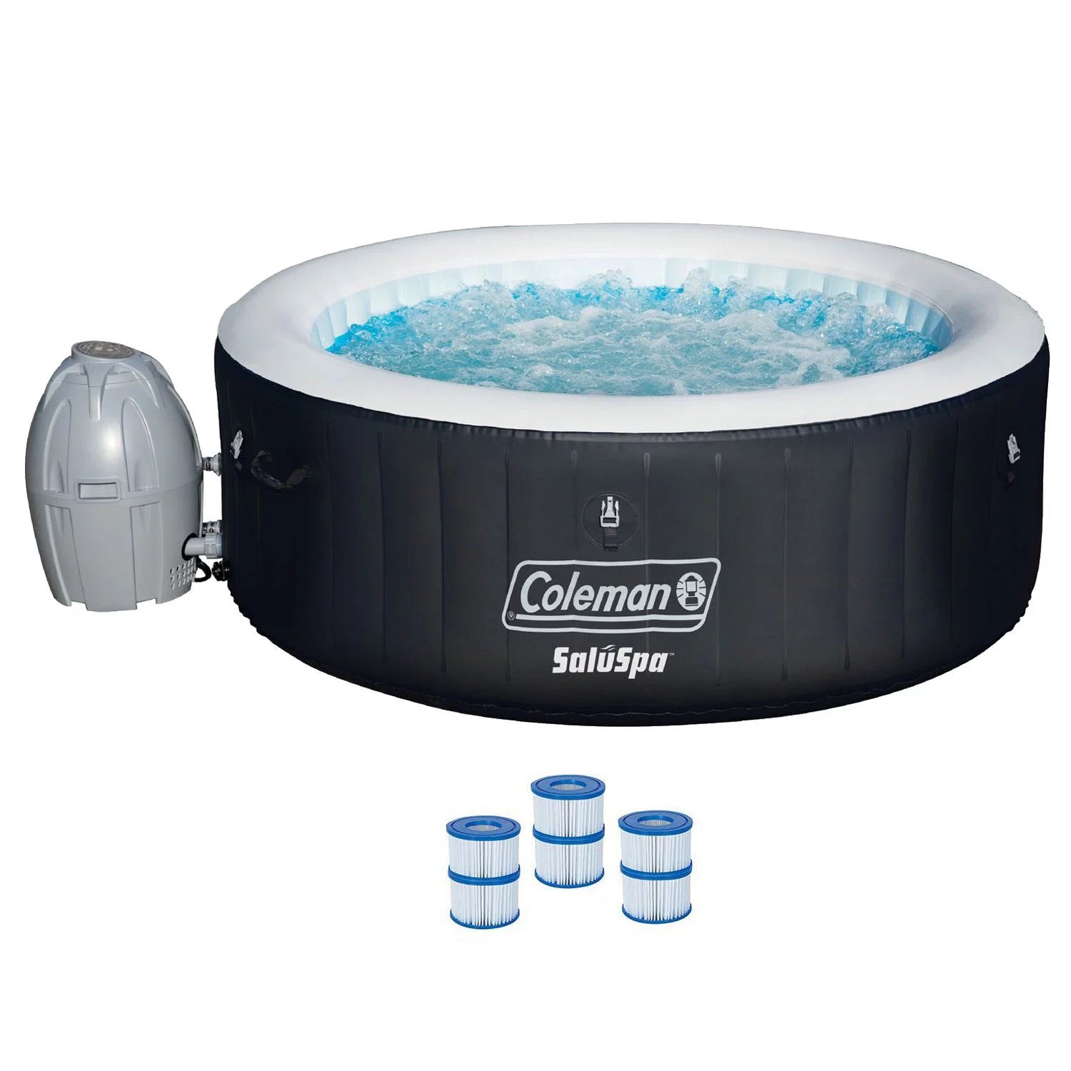 13804-BW Saluspa 4 Person Inflatable Hot Tub Spa with Pump #P08411
