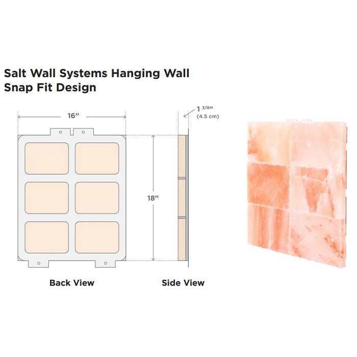 Himalayan Salt Wall Panels for Sauna & Steam Room Therapy - elitewellnesshq Saunas SLT - PM - SLTPNL16x18