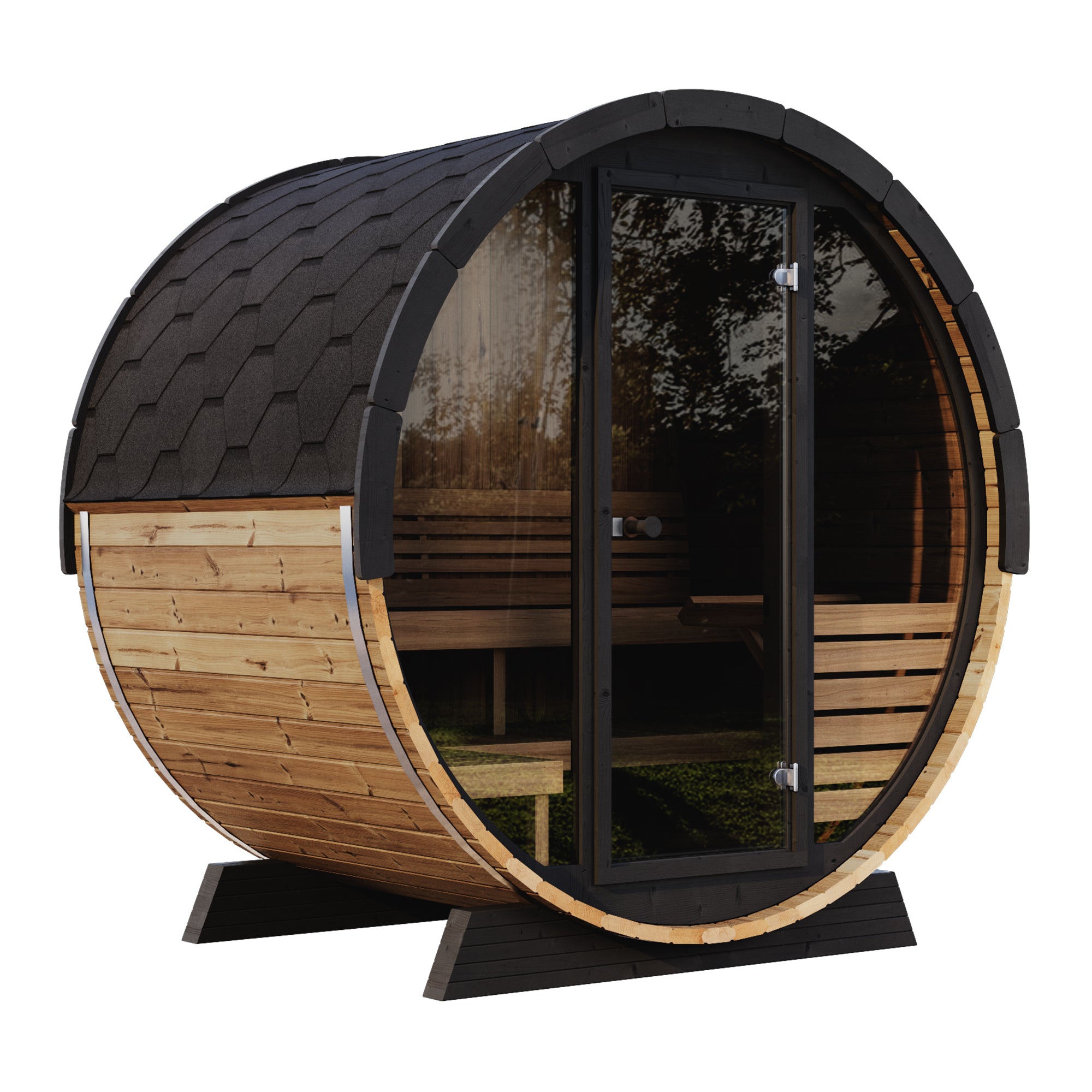 SaunaLife ERGO-Series (Model EE6G) Outdoor Barrel Sauna