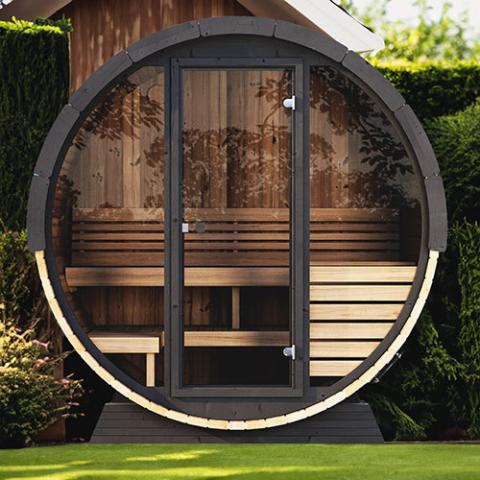 SaunaLife ERGO-Series (Model EE6G) Outdoor Barrel Sauna