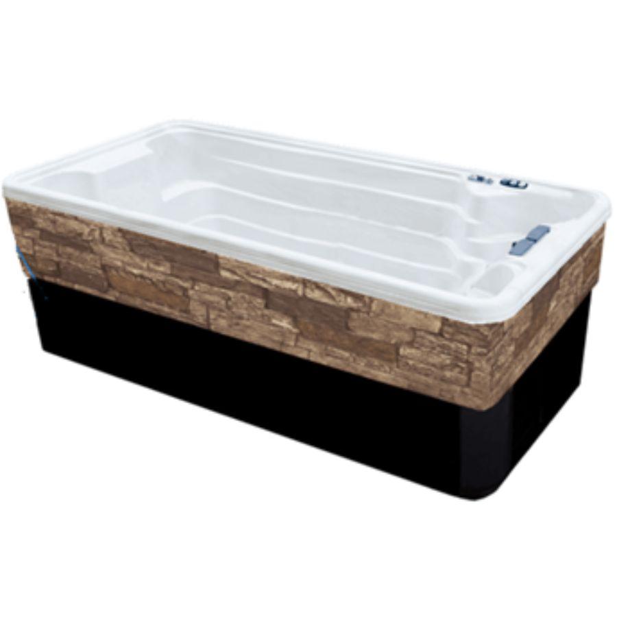 Silver Marble Shell • Charcoal Cabinet • Powerful Swim Jet System - elitewellnesshq Luxury Swim Spas