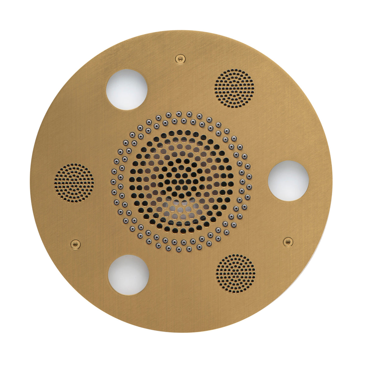 SLSRRD-SB - elitewellnesshq Satin Brass (Square - Rain + Chromatherapy + Audiotherapy)