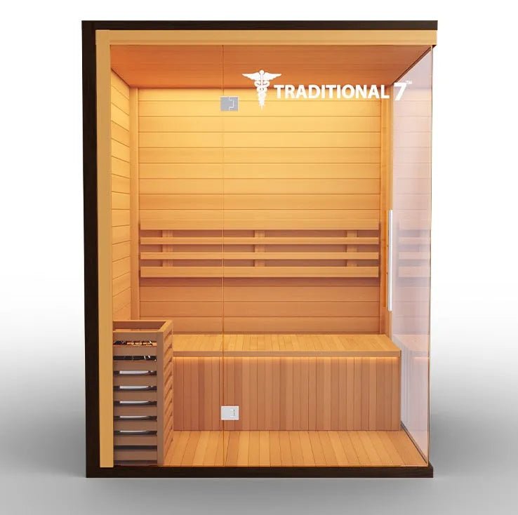 Traditional 3 - 4 Person Dry/Steam Sauna - elitewellnesshq Saunas T7S