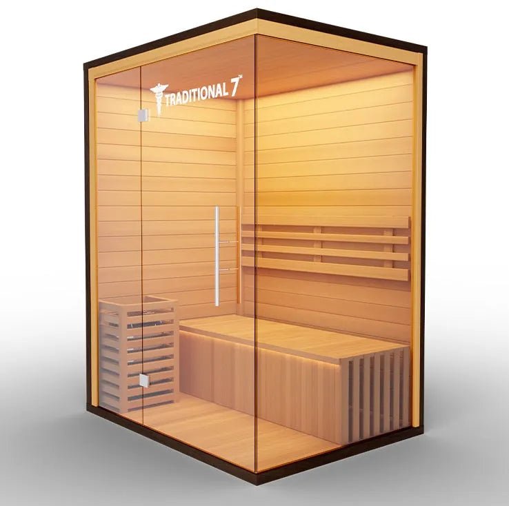 Traditional 3 - 4 Person Dry/Steam Sauna - elitewellnesshq Saunas T7S