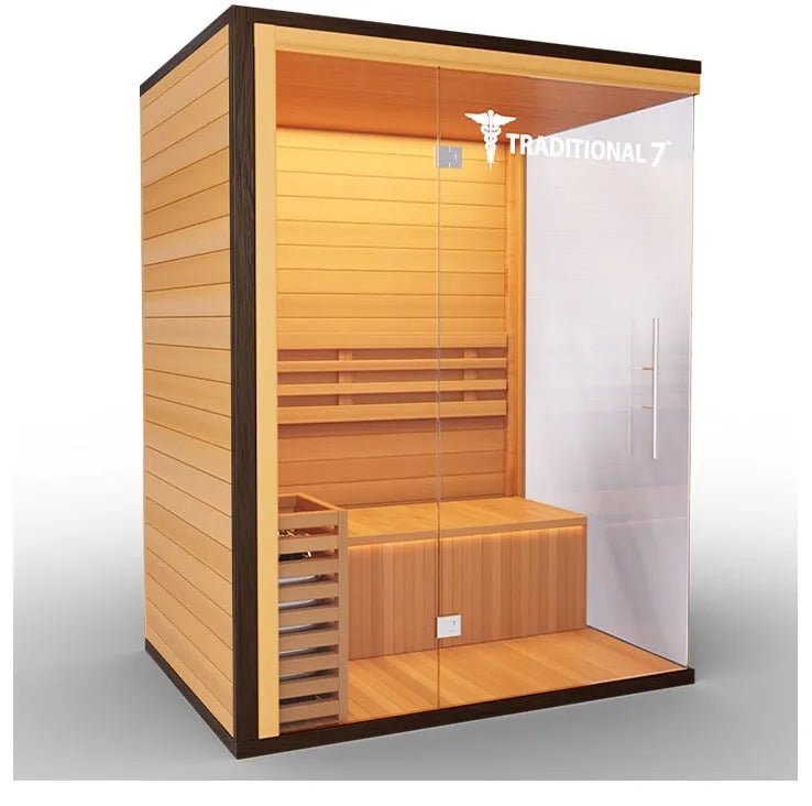 Traditional 3 - 4 Person Dry/Steam Sauna - elitewellnesshq Saunas T7S