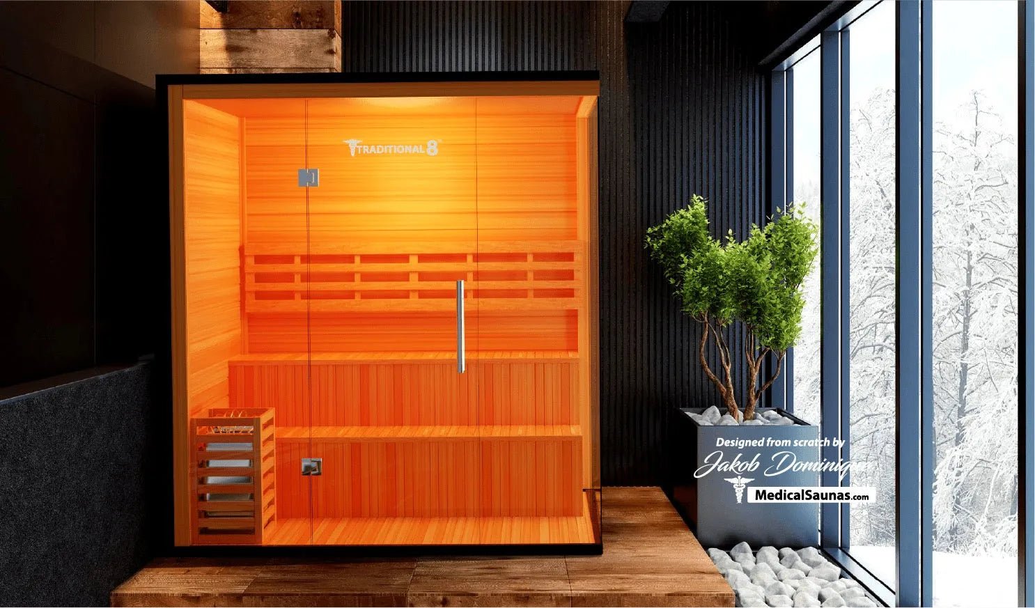 Traditional 4 - 6 person Steam Sauna - elitewellnesshq Saunas TRAD8PL