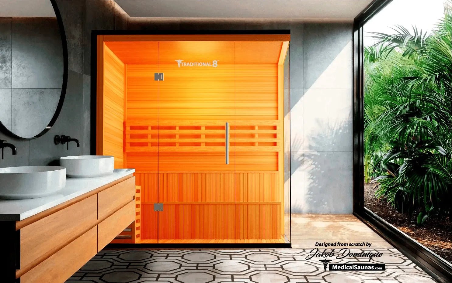 Traditional 4 - 6 person Steam Sauna - elitewellnesshq Saunas TRAD8PL