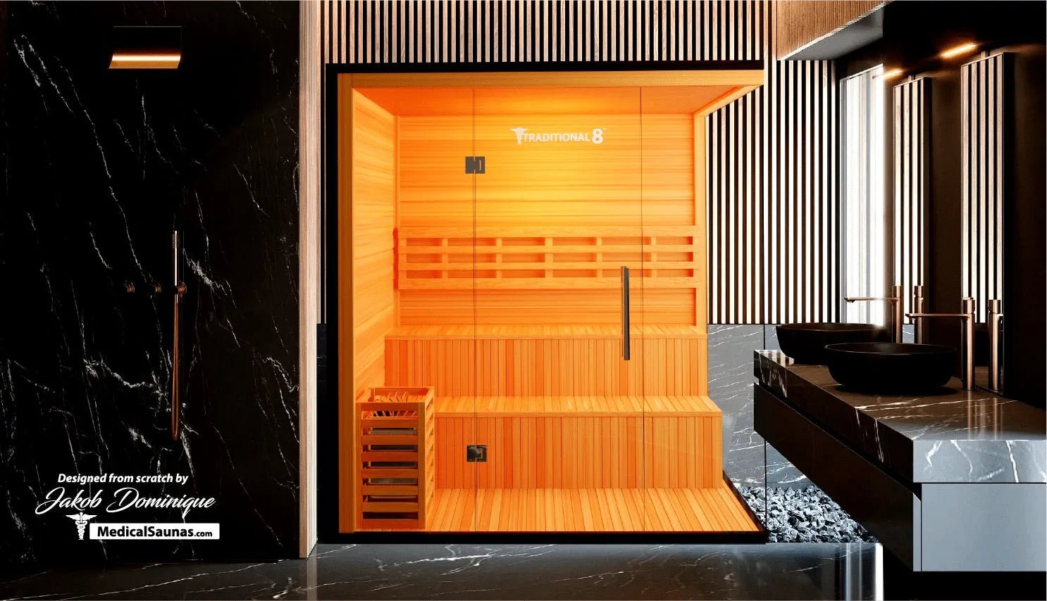 Traditional 4 - 6 person Steam Sauna - elitewellnesshq Saunas TRAD8PL