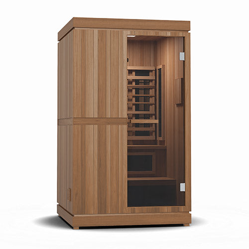 Trinity Combination Sauna – Infrared, Steam & Red Light Therapy The Finnmark FD-4 Trinity is the ultimate home sauna, combining UL-listed Spectrum Plus™ infrared heaters, a traditional 1.9kW steam sauna heater, and medical-grade Spectrum Red Light™ Therapy. Experience fast, deep-penetrating heat that soothes muscles and joints, an authentic steam sauna experience with the ability to splash water on hot rocks, and the wellness benefits of red light therapy to support skin, collagen production.