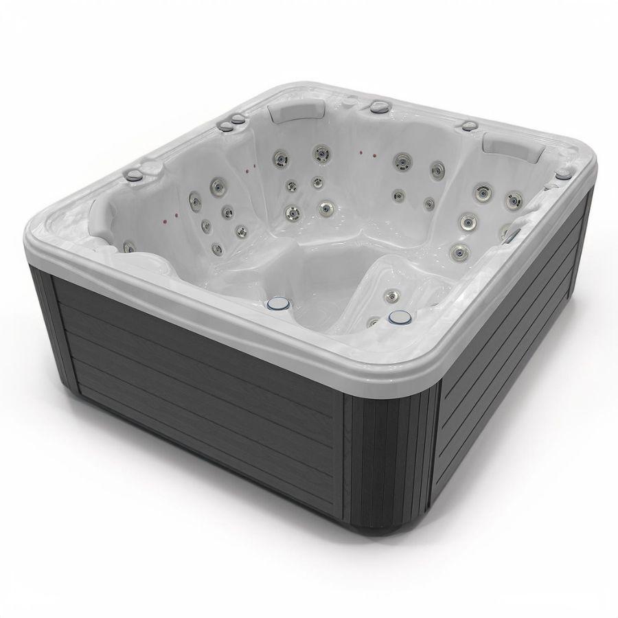 4 Seats + Full Lounger • Compact & Versatile • Plug & Play Hot Tub - elitewellnesshq Wellis Swim Spa SPA-WM00711SFCSMG25