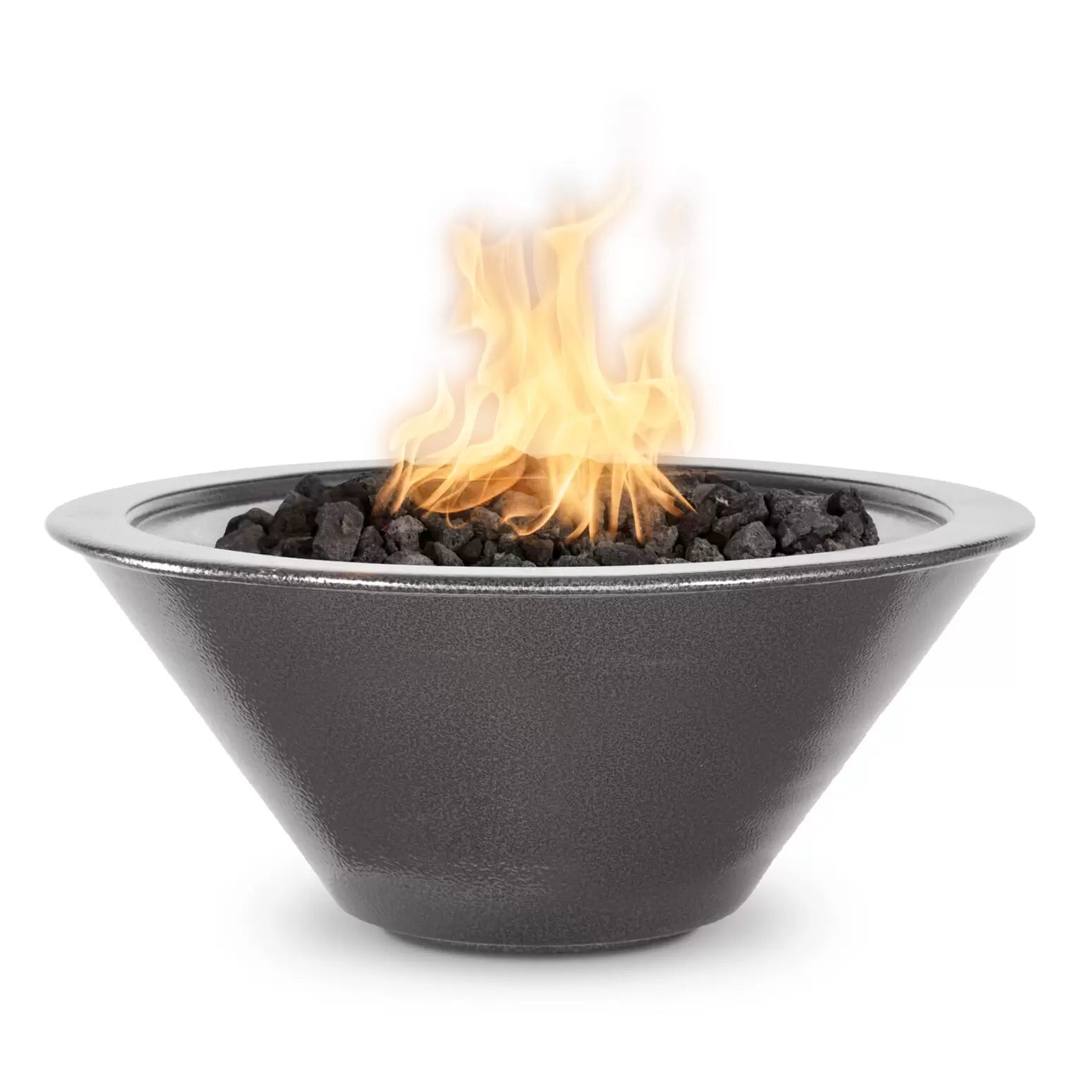  The Cazo Fire Bowl – Powder-Coated Metal is a striking round fire feature that effortlessly combines visual drama and warmth. Handcrafted in the USA, its contemporary steel bowl design emits an inviting flame and gentle water cascade, making it the perfect focal point for patios, decks, poolside lounges, and other premium outdoor settings. 