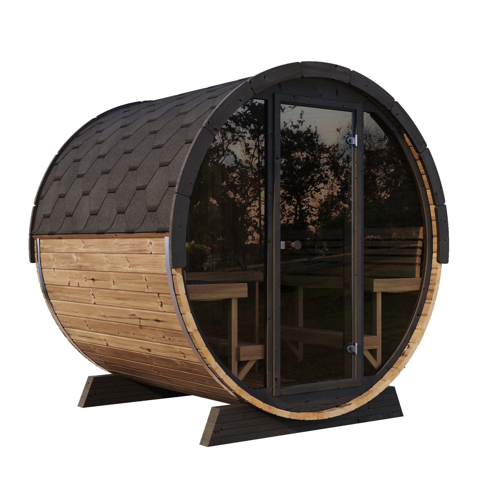SaunaLife ERGO-Series Elegance 8 (EE8G) Outdoor Barrel Sauna