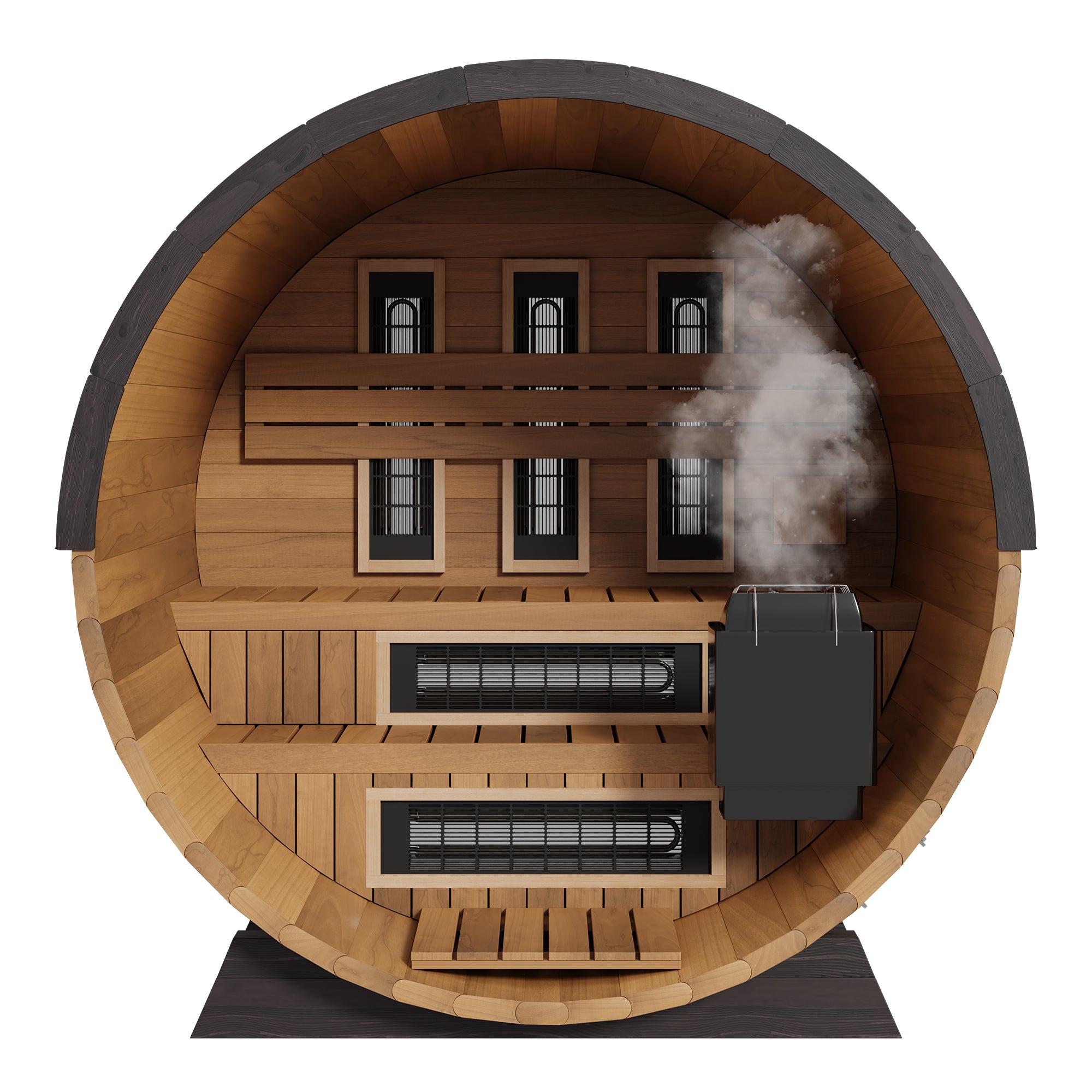 Outdoor Infrared/Steam Barrel Thermal Aspen Sauna