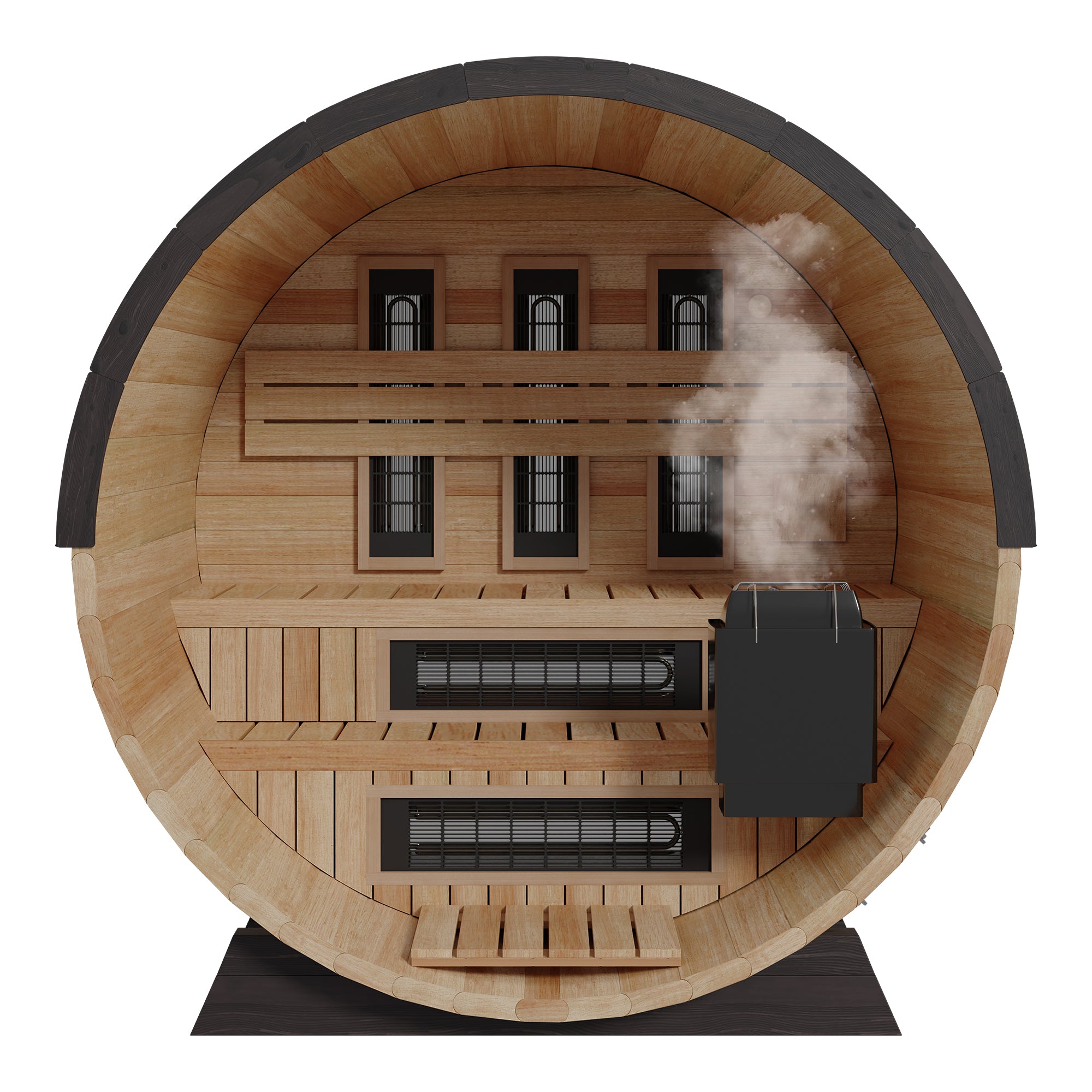 FD-7 Thermo-Aspen Combination Infrared/Traditional Barrel Sauna by Finnmark