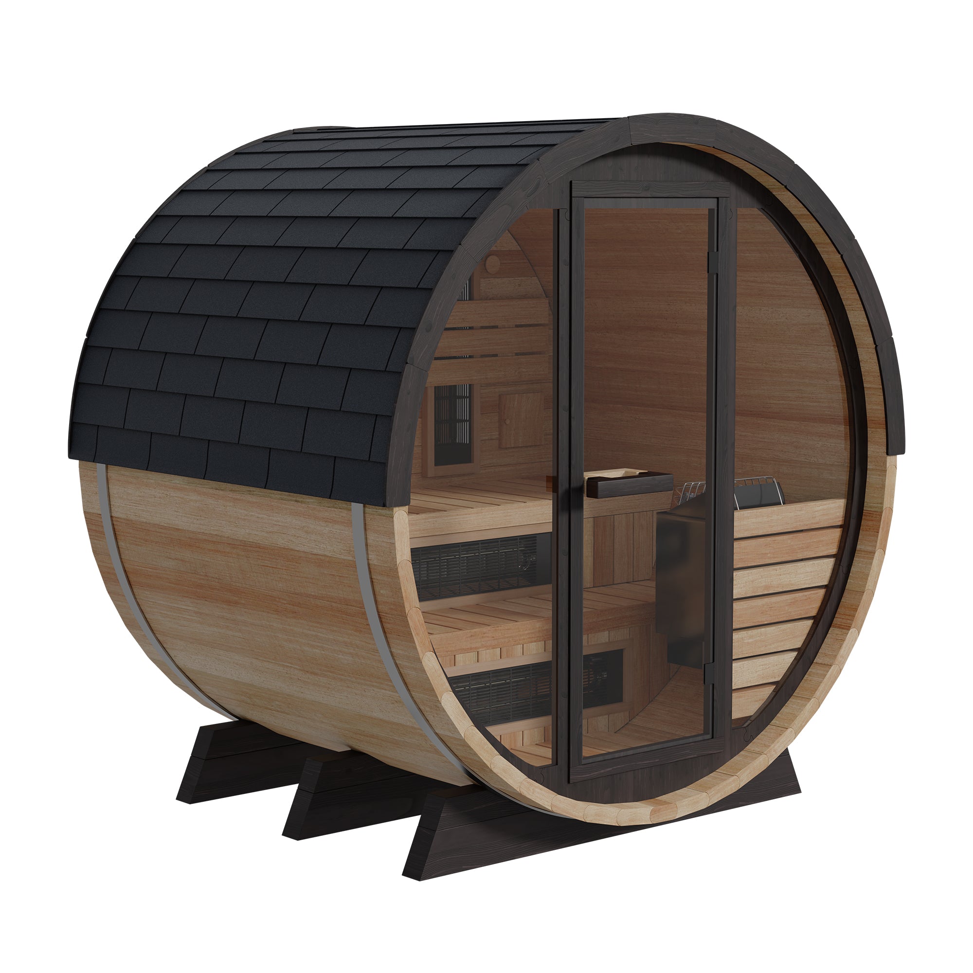 FD-7 Thermo-Aspen Combination Infrared/Traditional Barrel Sauna by Finnmark