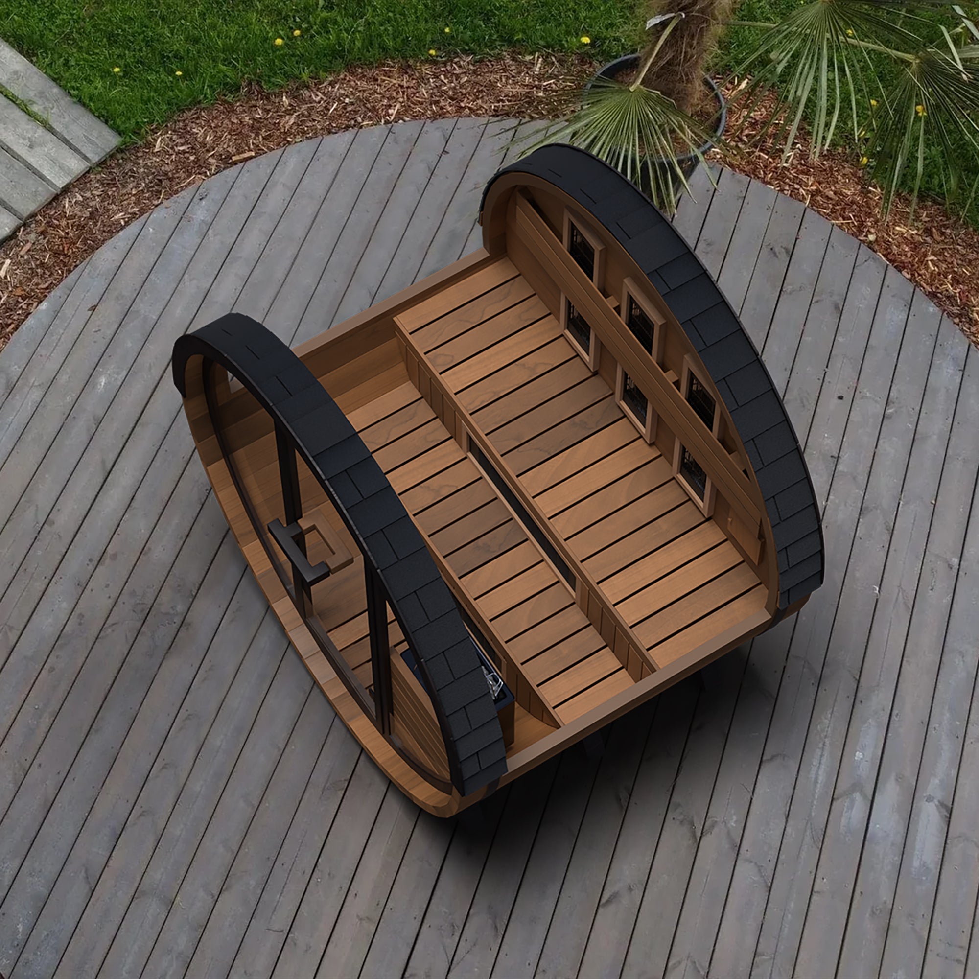Outdoor Infrared/Steam Barrel Thermal Aspen Sauna