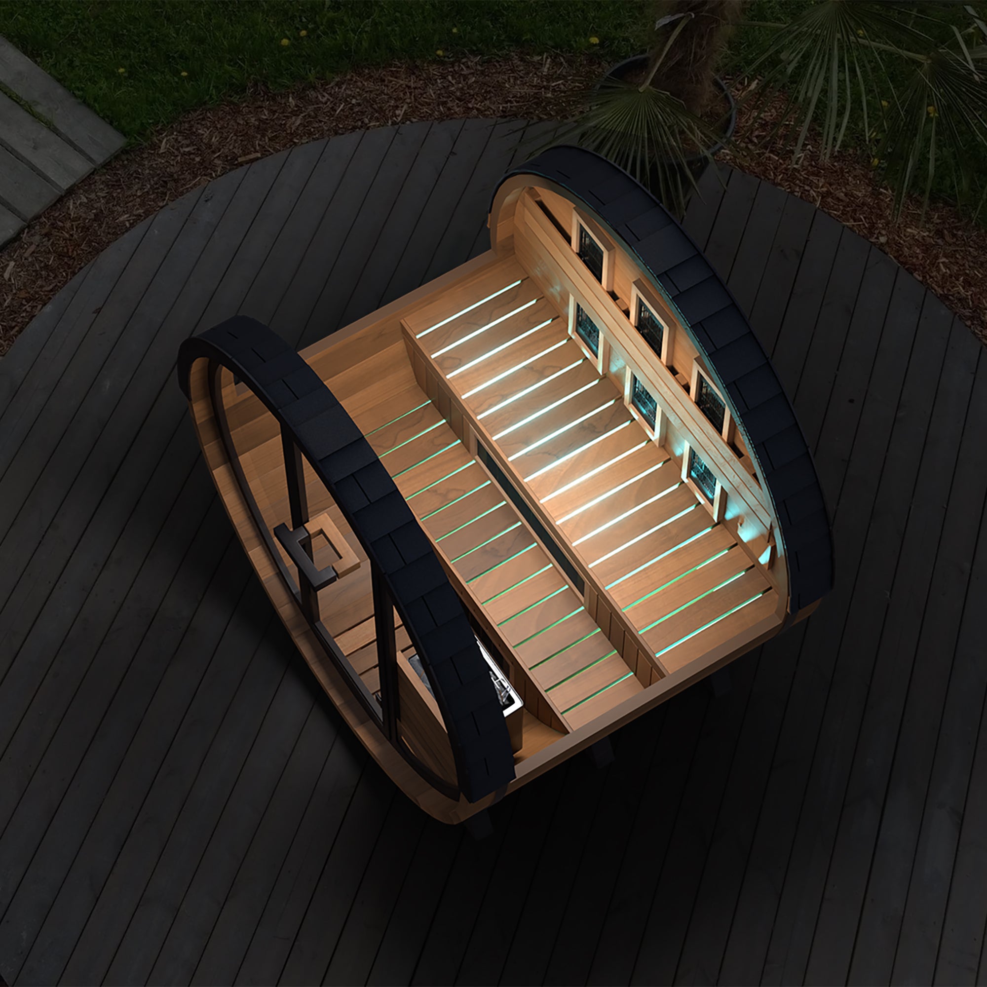 Outdoor Infrared/Steam Barrel Thermal Aspen Sauna