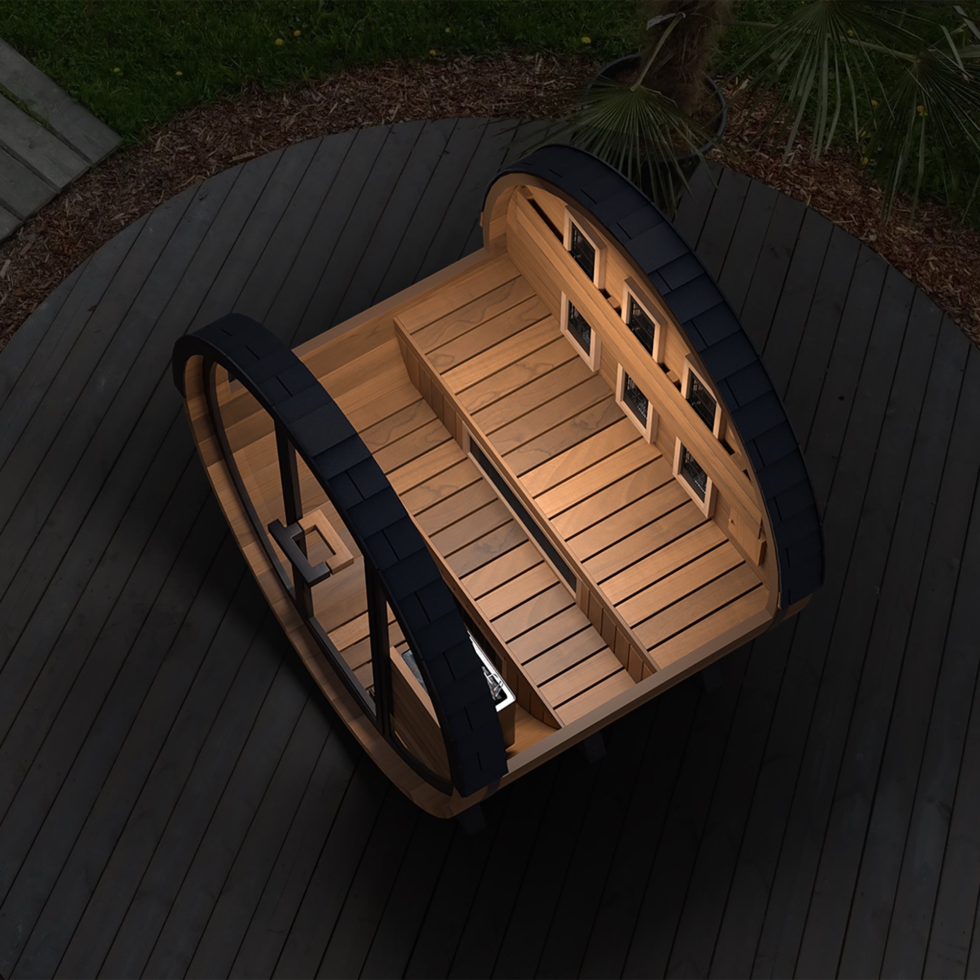 Outdoor Infrared/Steam Barrel Thermal Aspen Sauna