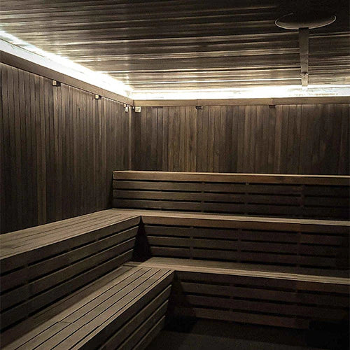 Step into luxury with the Scandia Hand Finished Interior Pre-Cut Sauna Room Kit, designed for 4-8 people.