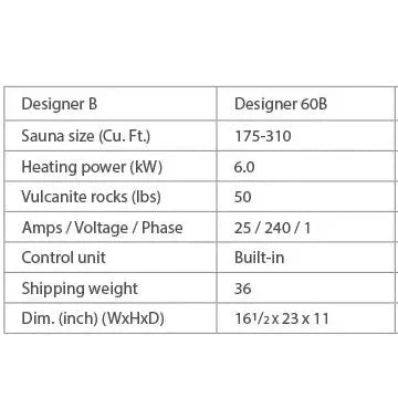 Finnleo Designer B 6KW Sauna Heater with Rocks