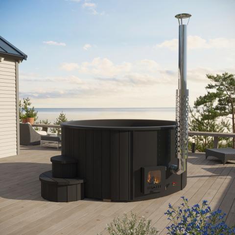 SaunaLife SOAK-Series Model Outdoor Wood-Burning Hot Tub