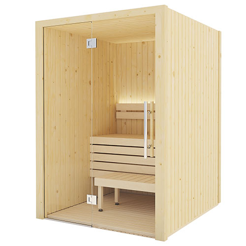 The SaunaLife XPERIENCE-Series Model X2 is a premium 2-person indoor home sauna kit that delivers Scandinavian craftsmanship and modern design at an exceptional value. Its full tempered glass front wall highlights silky smooth Aspen benches and a bright Nordic Spruce interior, creating a luxury wellness retreat that fits beautifully into a bedroom, basement, or any spare room. 