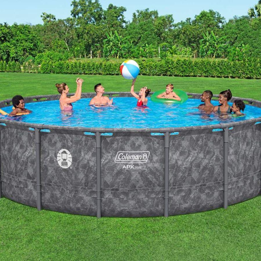 Bestway APX 365 18ft Round 52" Above Ground Pool - elitewellnesshq Soft shell pools 