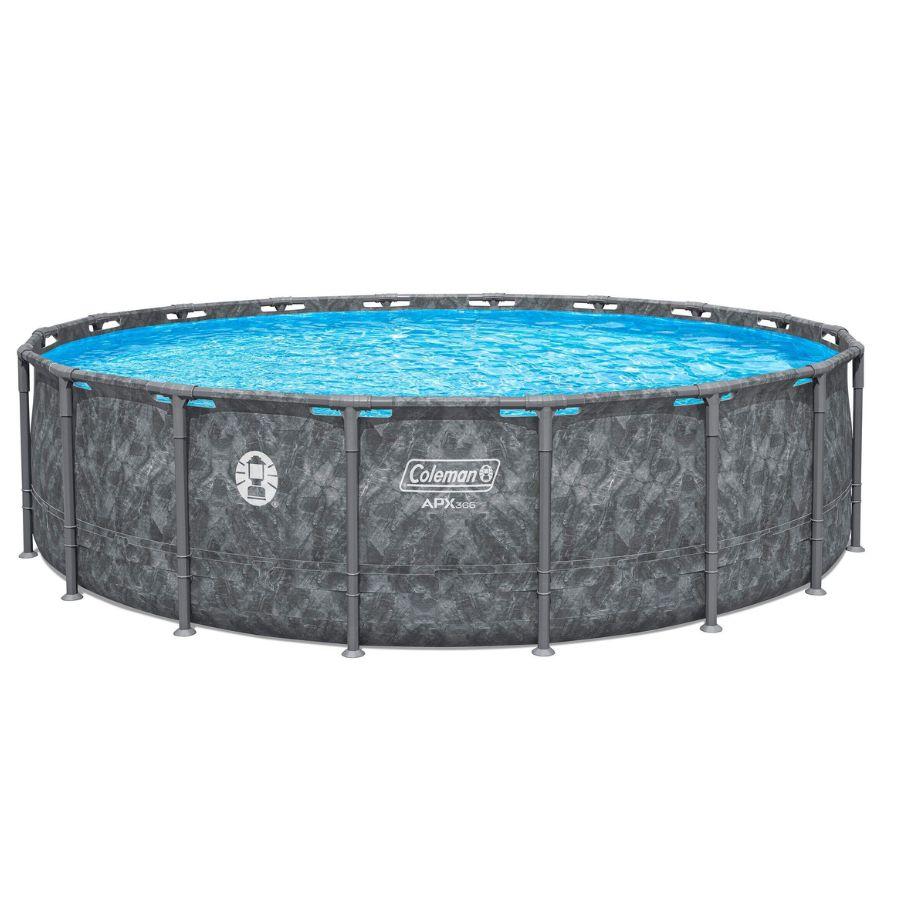 Bestway APX 365 18ft Round 52" Above Ground Pool - elitewellnesshq Soft shell pools 